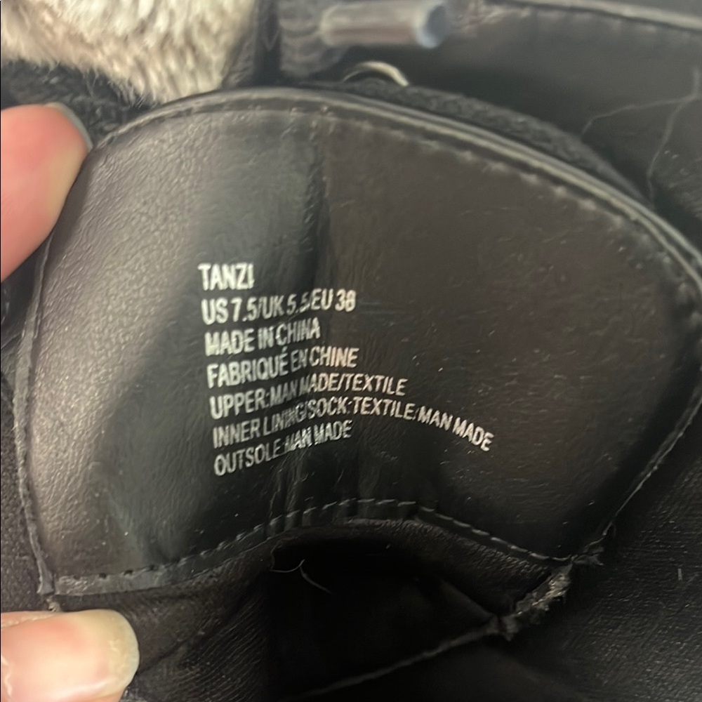 Black Faux Leather Tanzi Ankle Boots - Picture 2 of 7